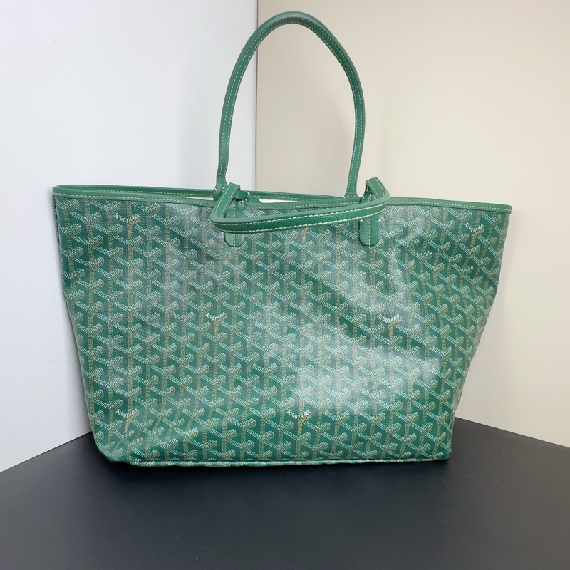 Goyard戈雅Saint Louis綠色老花購物袋，小號 尺寸34x15x28cm 編碼HR394。-1