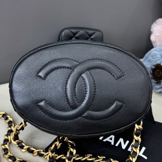 近新品 香奈兒/Chanel 黑金牛皮子母雙肩包 芯片款-7