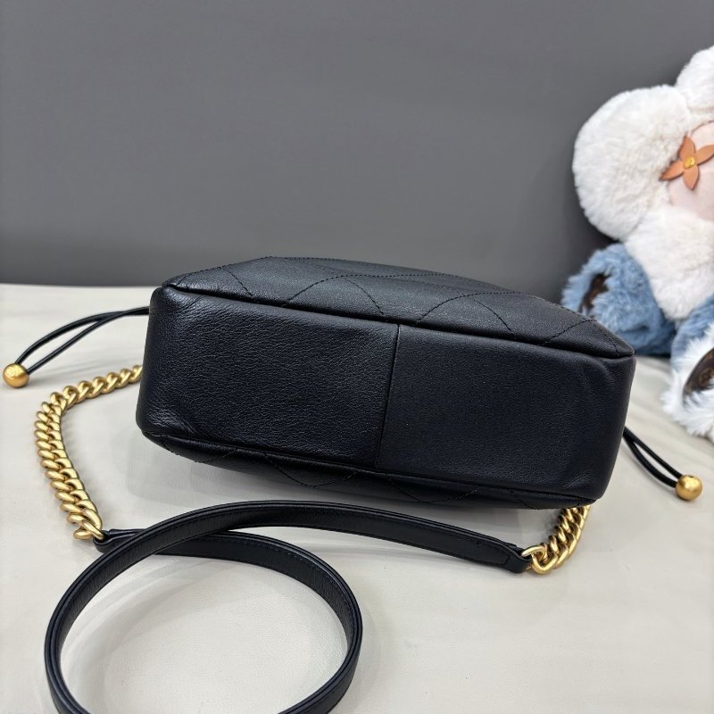 近新品 香奈兒/Chanel 黑金牛皮福袋斜背包-4