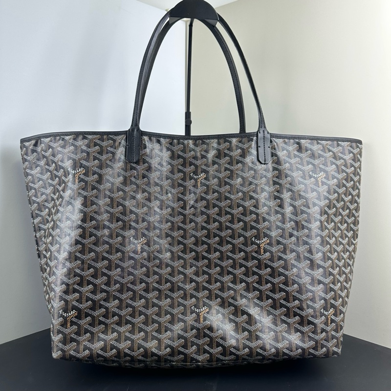 Goyard戈雅焦黑色帆布老花購物袋tote包子母包 尺寸38*19*32 編碼LTL290-1