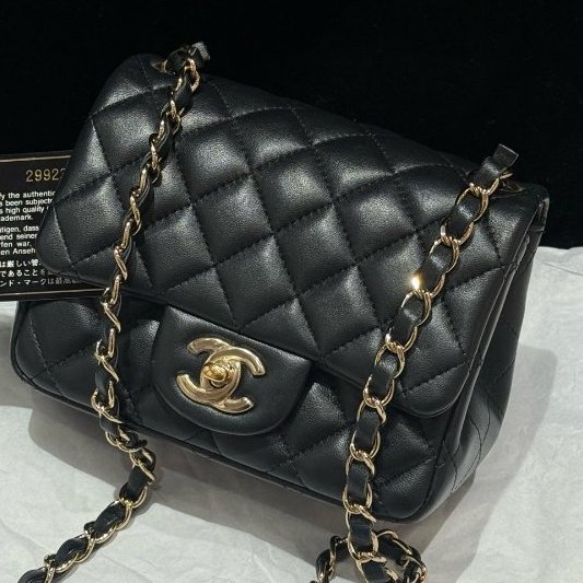 香奈兒/Chanel CF黑金方胖子鏈條肩背斜背包-0