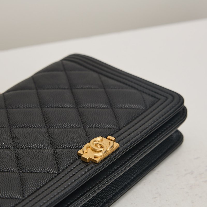二手Chanel boy woc 黑金牛/芯片款-3