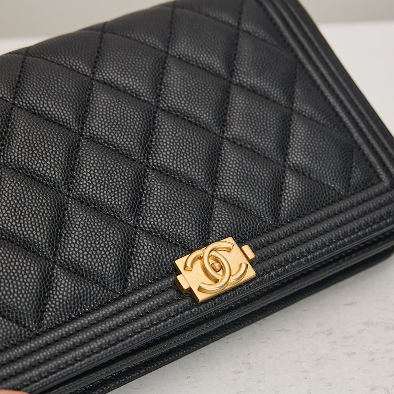 二手Chanel boy woc 黑金牛/芯片款-9