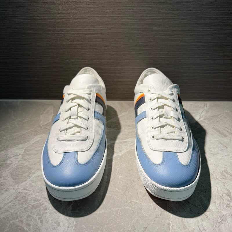 Hermes 愛馬仕男鞋白藍拼色大標logo休閒時尚板鞋 41碼-1