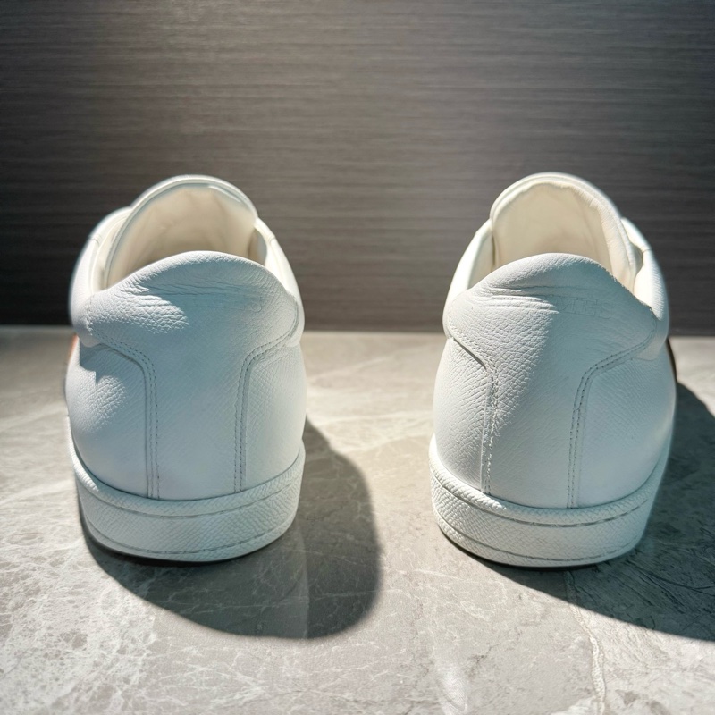 Hermes 愛馬仕男鞋白藍拼色大標logo休閒時尚板鞋 41碼-2