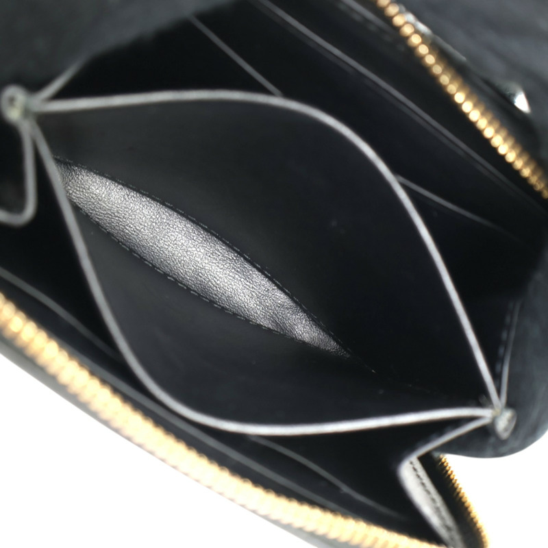 黑色 編織羊皮 Intercciato Zip Around Coin Case 拉鍊短夾 【BOTTEGA VENETA 寶緹嘉】 600874-3