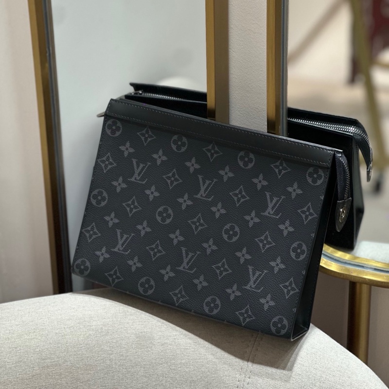 LV 黑色老花手包-0
