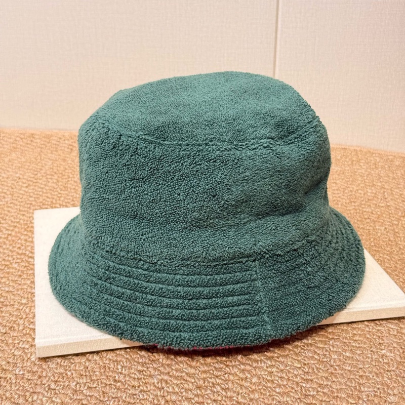 Chanel • 綠色拼粉色毛巾布漁夫帽-2