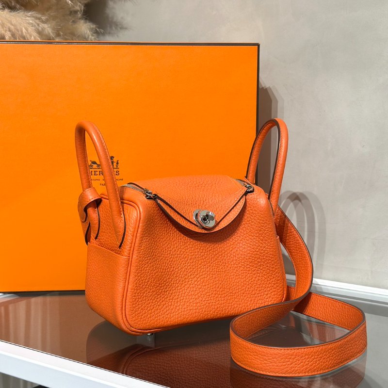 HERMES Mini lindy - 火焰橙銀 U-2