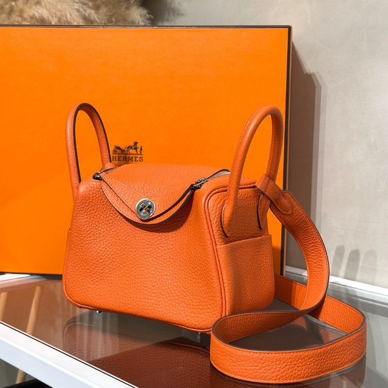 HERMES Mini lindy - 火焰橙銀 U-3