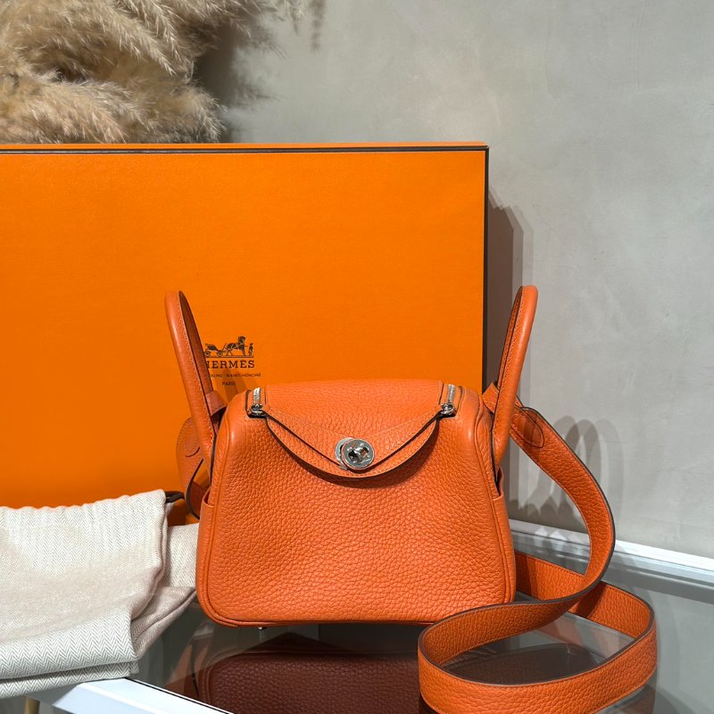 HERMES Mini lindy - 火焰橙銀 U-9