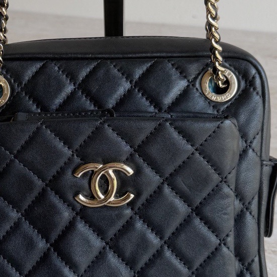 Chanel香奈兒黑金羊皮鏈條包+26開 底長16cm 🈚附件-8