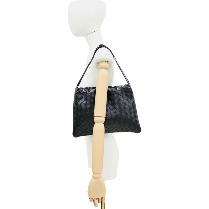 黑色 編織羊皮 Dustbag 肩背包 796728【BOTTEGA VENETA BV 寶緹嘉】 796728-6