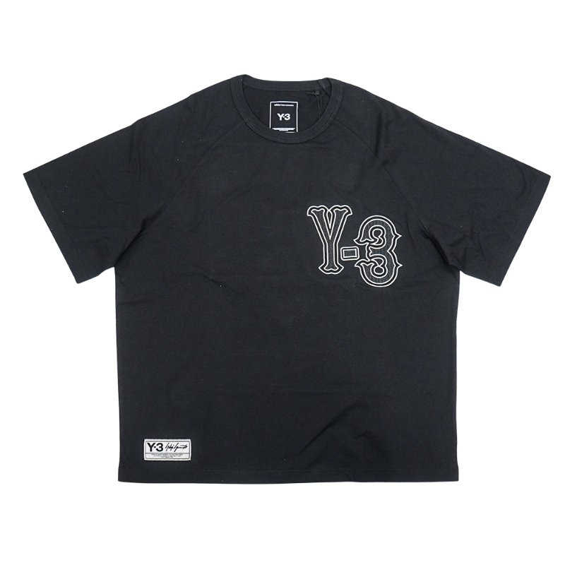 Y-3 棉質刺繡Logo男生短袖T恤(KQ9307-黑)-0
