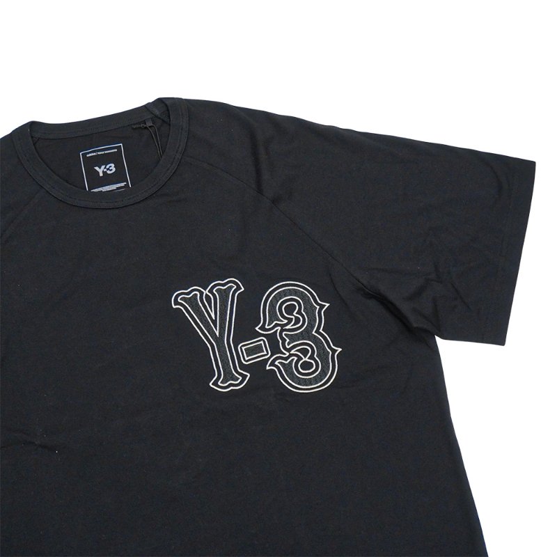 Y-3 棉質刺繡Logo男生短袖T恤(KQ9307-黑)-1