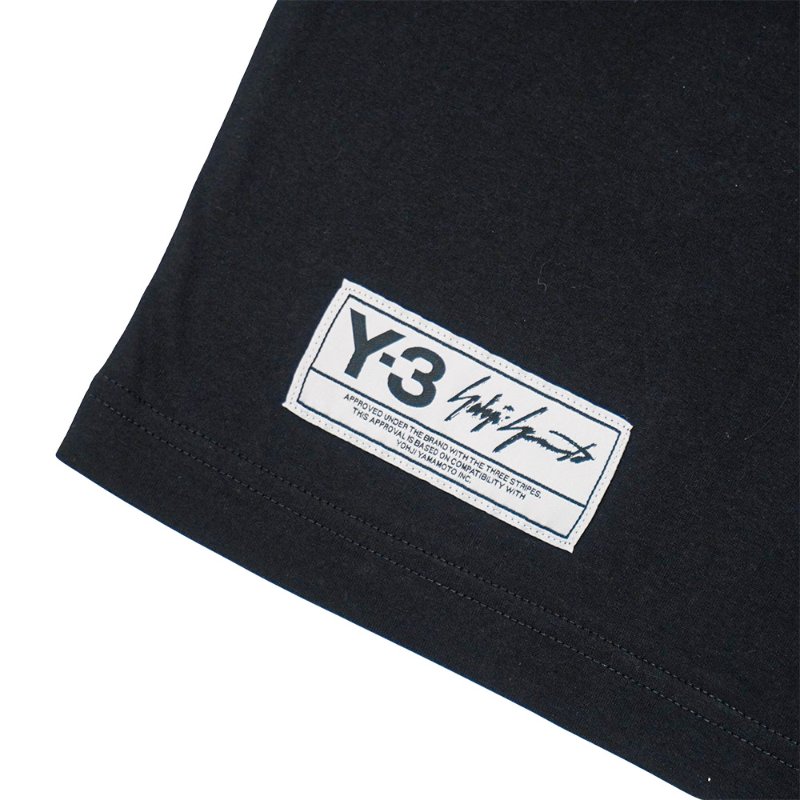 Y-3 棉質刺繡Logo男生短袖T恤(KQ9307-黑)-2