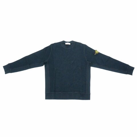 Stone Island 華夫格絨面男生長袖上衣(海軍藍)