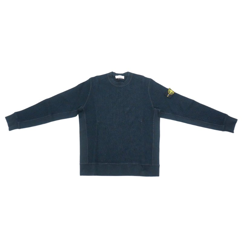 Stone Island 華夫格絨面男生長袖上衣(海軍藍)-0