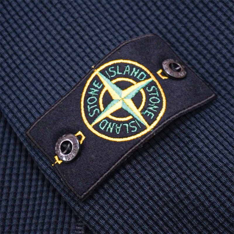 Stone Island 華夫格絨面男生長袖上衣(海軍藍)-2