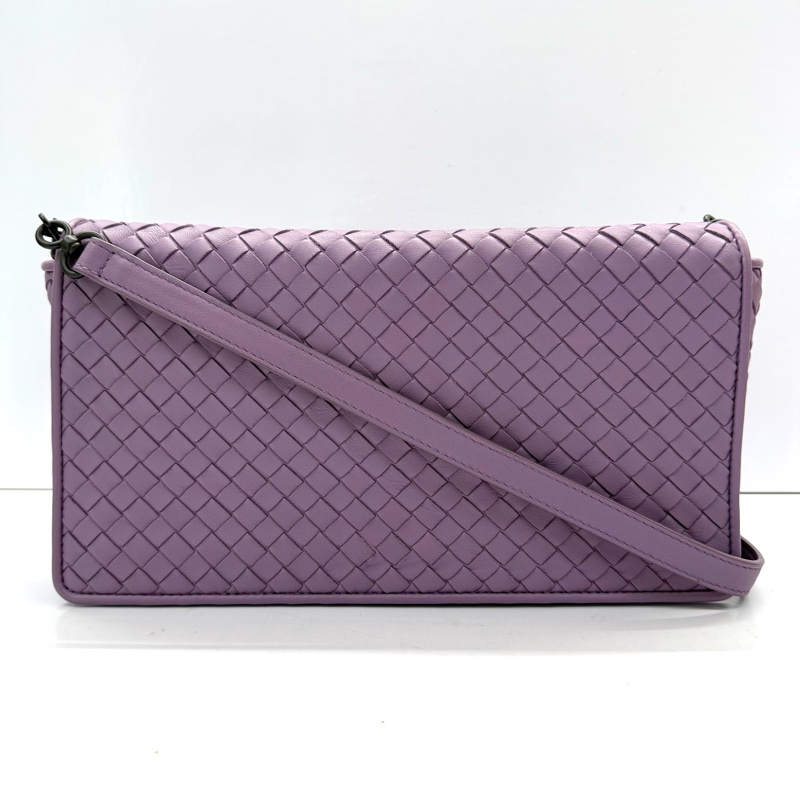 BOTTEGA VENETA 寶緹嘉 紫色編織斜背包 CROSSBODY-0