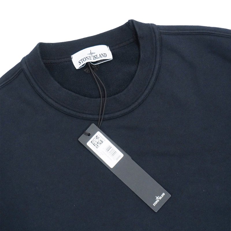 Stone Island 棉絨刺繡臂章男生長袖上衣(海軍藍)-1