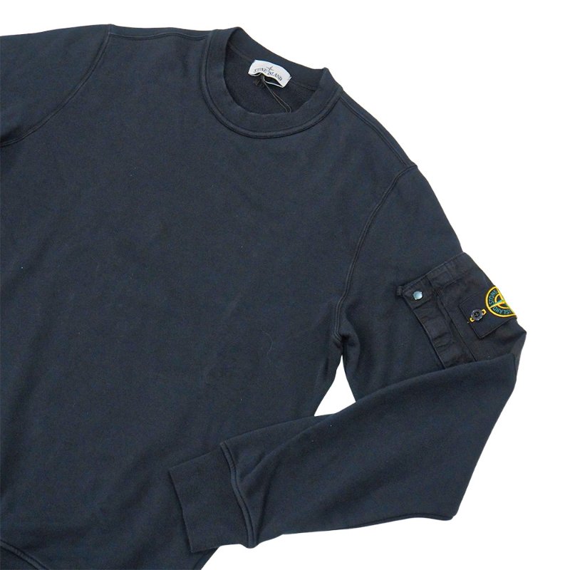 Stone Island 棉絨刺繡臂章男生長袖上衣(海軍藍)-2