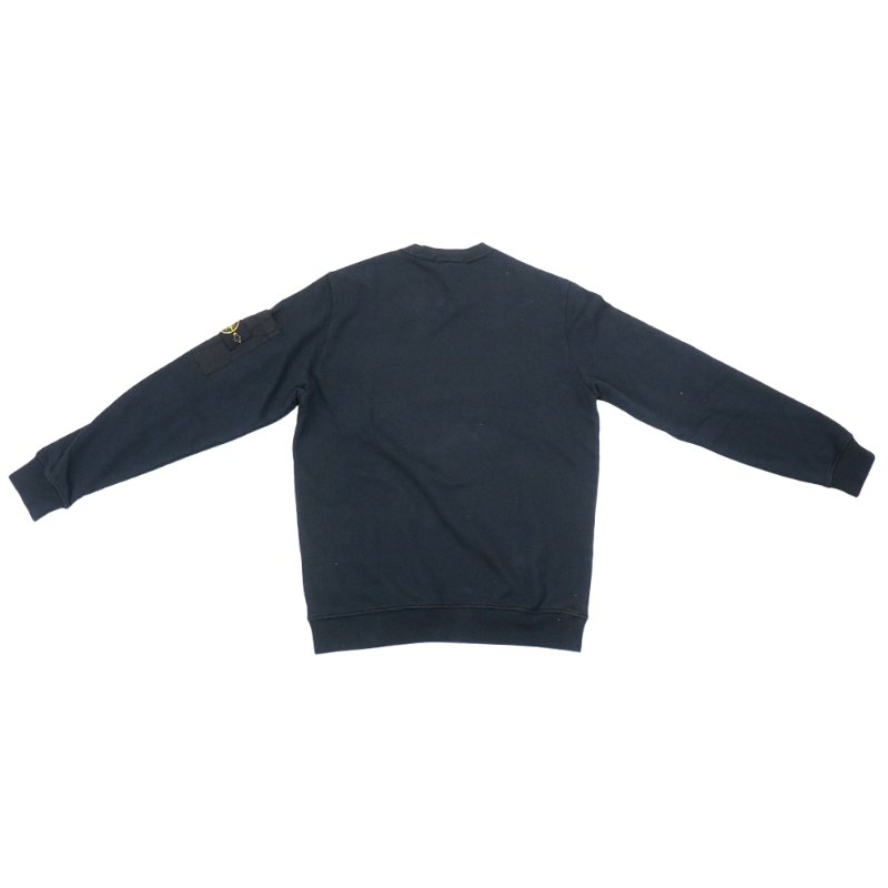 Stone Island 棉絨刺繡臂章男生長袖上衣(海軍藍)-4