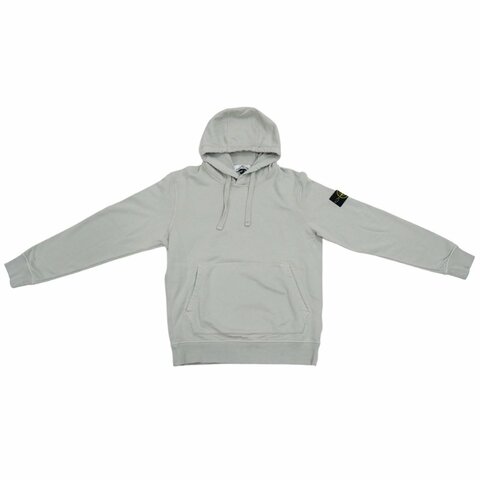 Stone Island 棉質刺繡臂章男生連帽長袖上衣(珍珠灰)