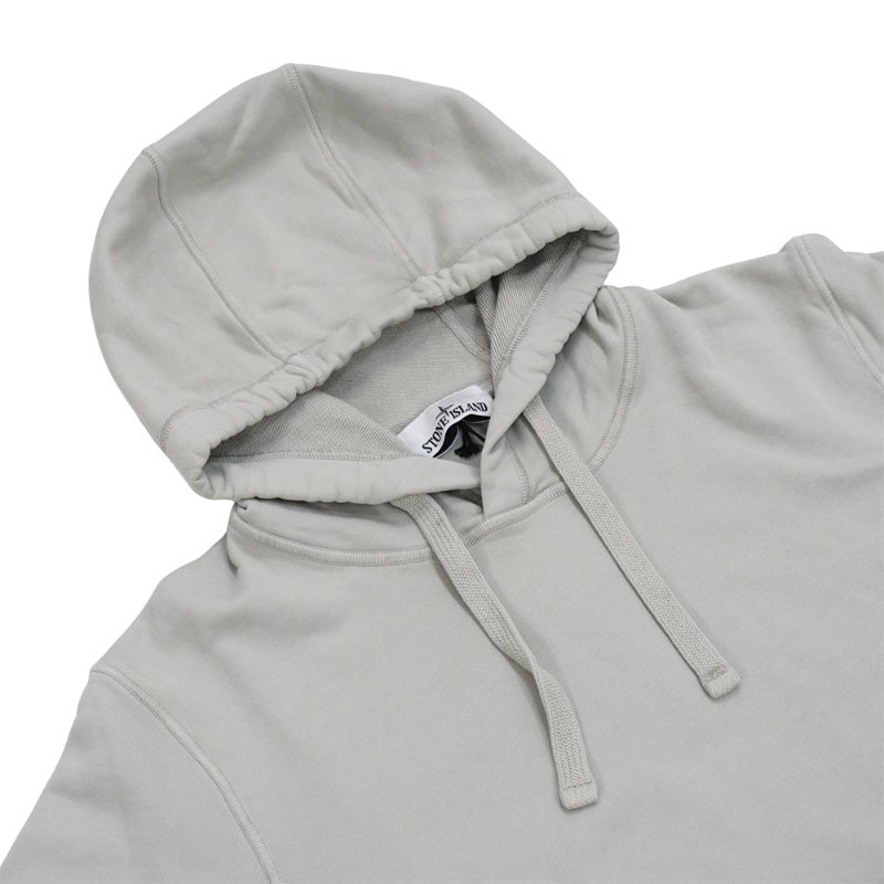 Stone Island 棉質刺繡臂章男生連帽長袖上衣(珍珠灰)-1