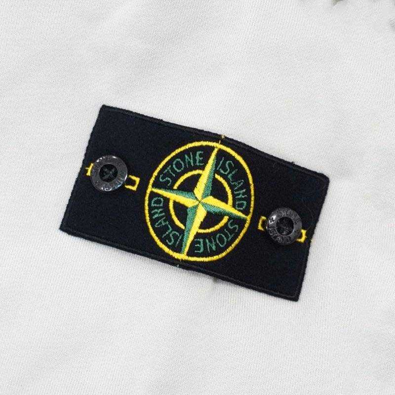 Stone Island 棉質刺繡臂章男生連帽長袖上衣(珍珠灰)-2