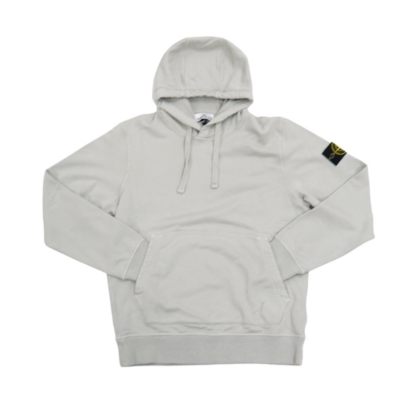 Stone Island 棉質刺繡臂章男生連帽長袖上衣(珍珠灰)-3