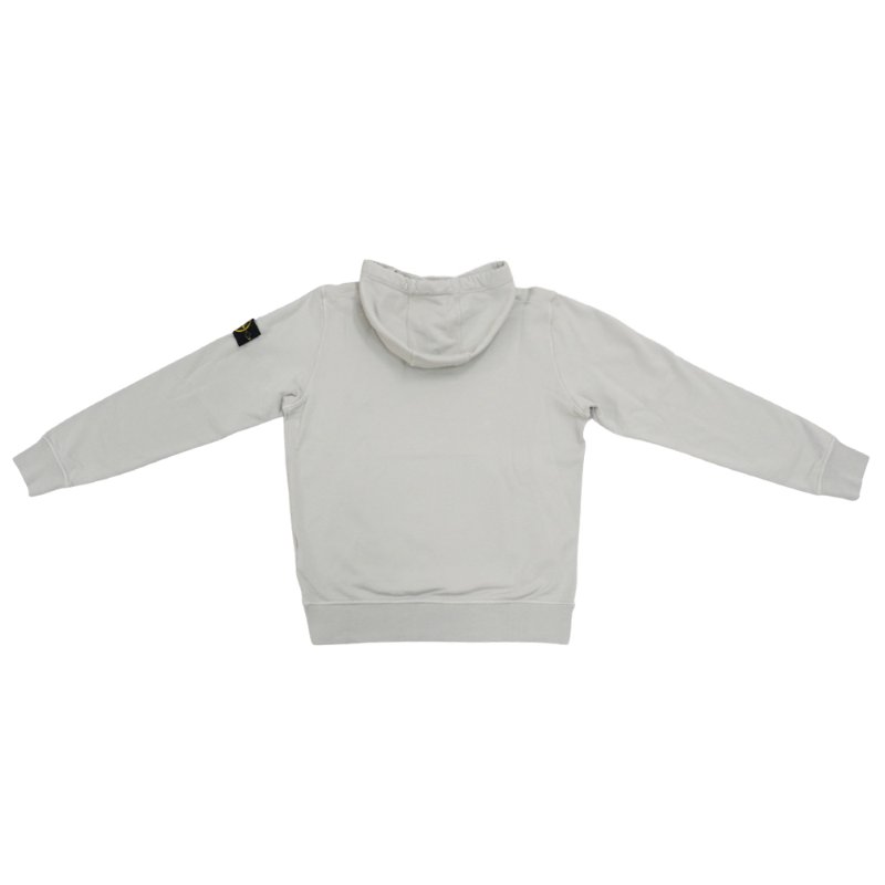 Stone Island 棉質刺繡臂章男生連帽長袖上衣(珍珠灰)-4
