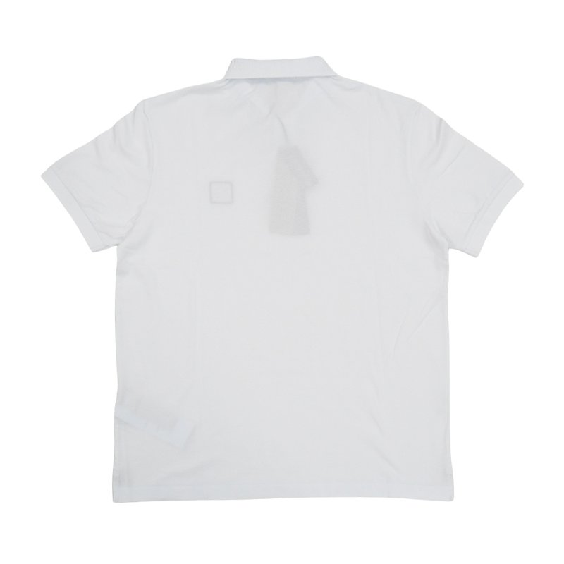 Stone Island 十字品牌黑標男生短袖Polo上衣(白)-4