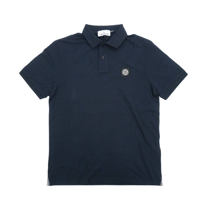Stone Island 十字品牌黑標男生短袖Polo上衣(海軍藍)-0