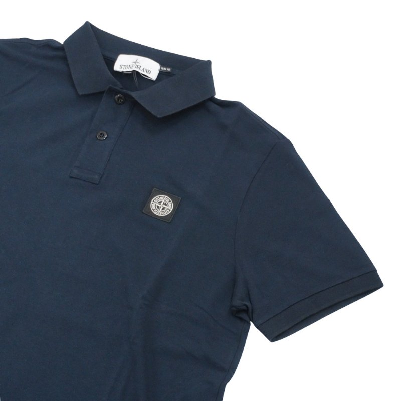 Stone Island 十字品牌黑標男生短袖Polo上衣(海軍藍)-2