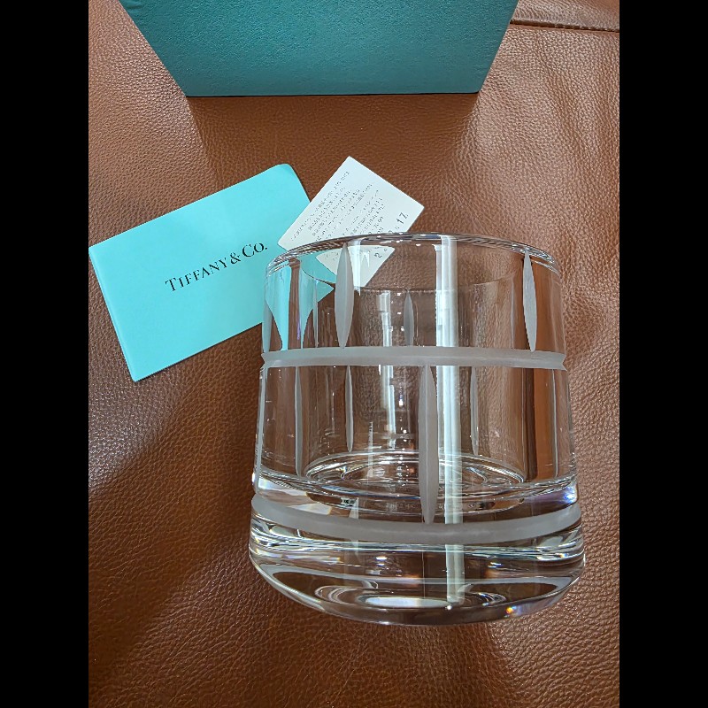 真品 Tiffany & Co. 蒂芬妮 現代竹飾蠟燭水晶皿 Kiriko Crystal Clear 全新品-5
