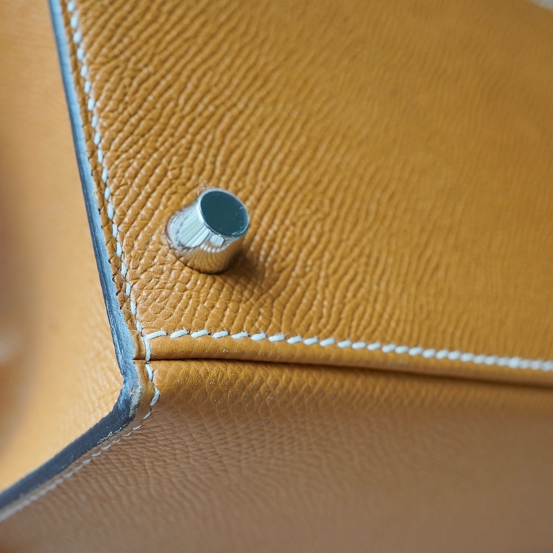Hermes kelly 28 金棕銀扣 epsom 外縫-14