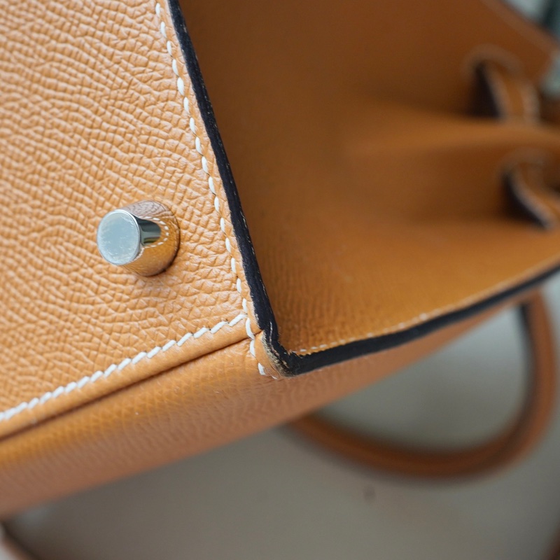 Hermes kelly 28 金棕銀扣 epsom 外縫-19