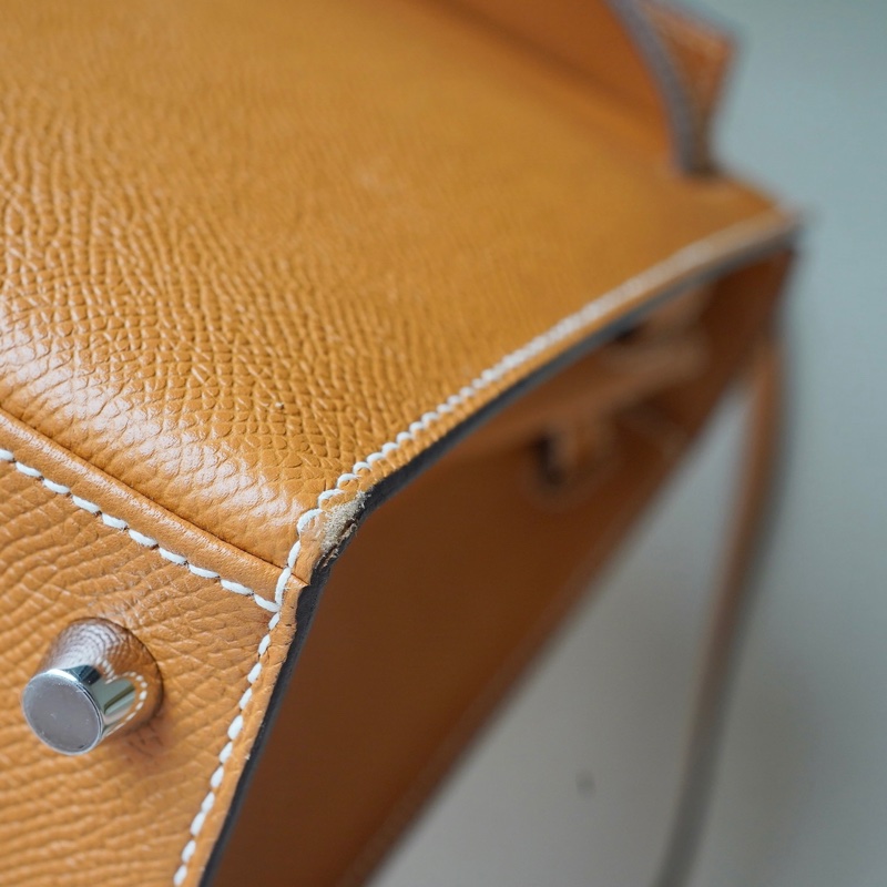 Hermes kelly 28 金棕銀扣 epsom 外縫-20