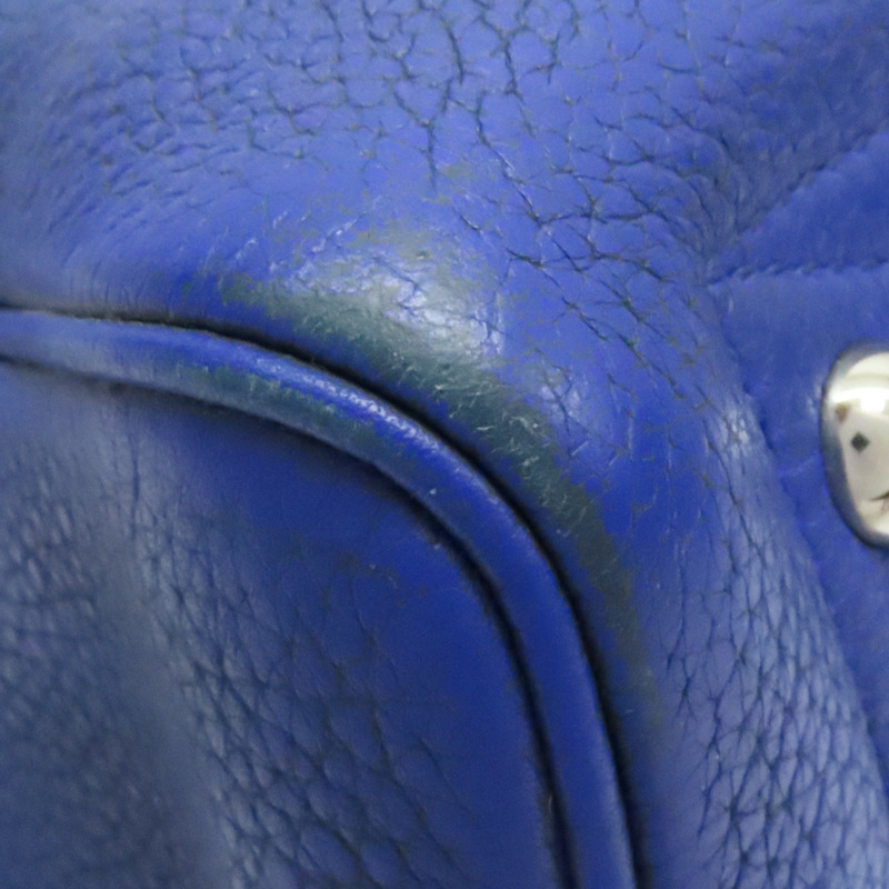 閃電藍 TC牛皮 Victoria 35 手提包 X刻 銀扣【HERMES 愛馬仕】 7T 閃電藍-8