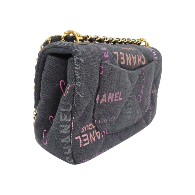 黑色 丹寧 Mood Flap 肩背包【CHANEL 香奈兒】 AS3134-1