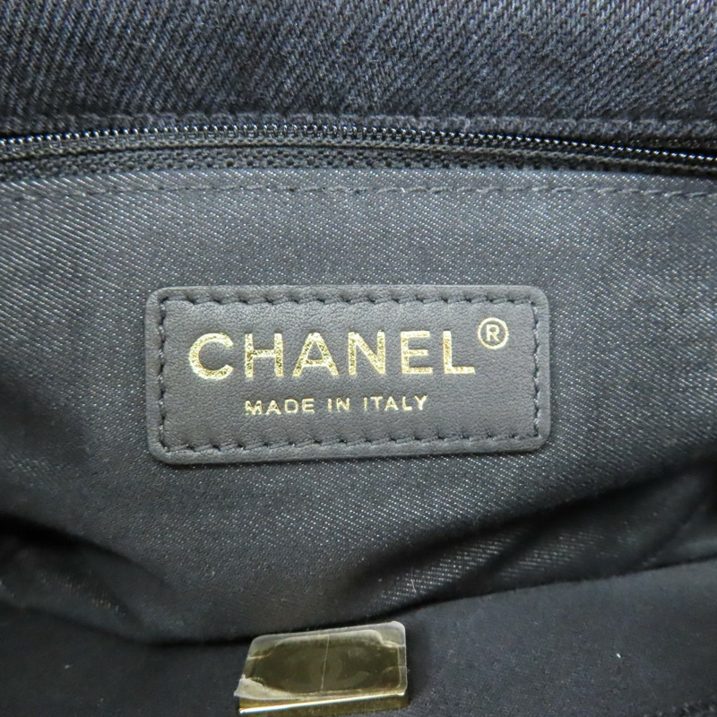 黑色 丹寧 Mood Flap 肩背包【CHANEL 香奈兒】 AS3134-4