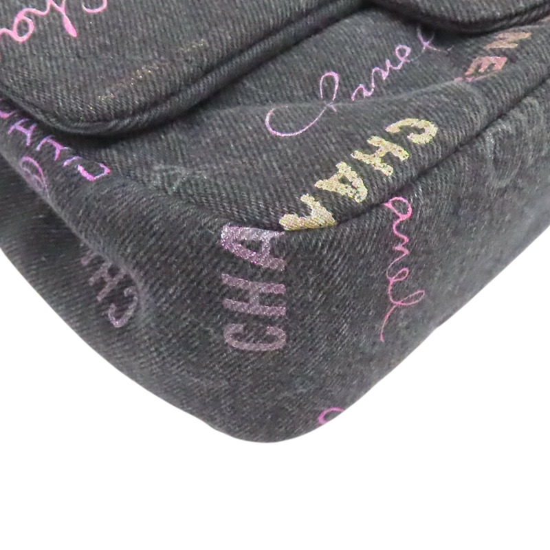 黑色 丹寧 Mood Flap 肩背包【CHANEL 香奈兒】 AS3134-9