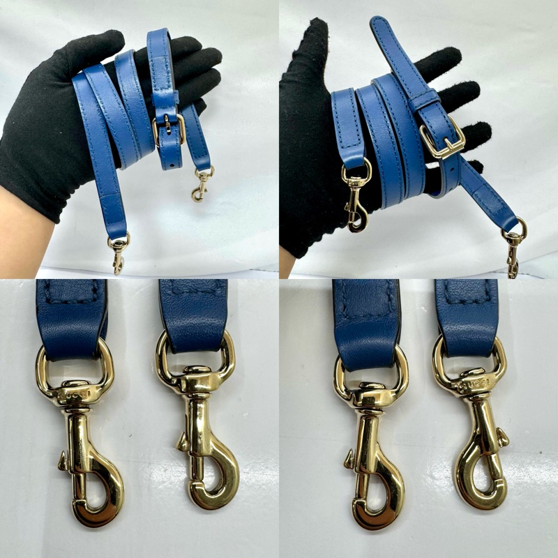 GUCCI 古馳 MicroGuccissima 壓紋皮革貝殼兩用包 藍色-7