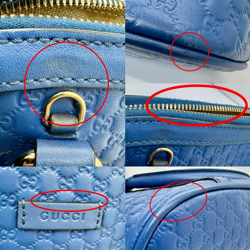GUCCI 古馳 MicroGuccissima 壓紋皮革貝殼兩用包 藍色-9