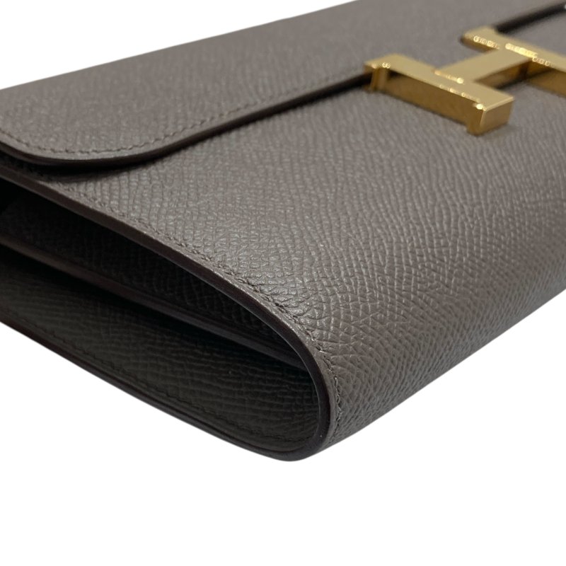HERMES 愛馬仕 Y刻 CONSTANCE TO GO 手拿包 EPSOM皮革 灰色 金釦-7