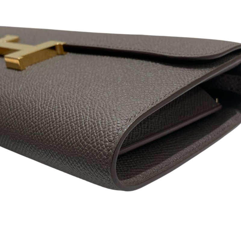 HERMES 愛馬仕 Y刻 CONSTANCE TO GO 手拿包 EPSOM皮革 灰色 金釦-8