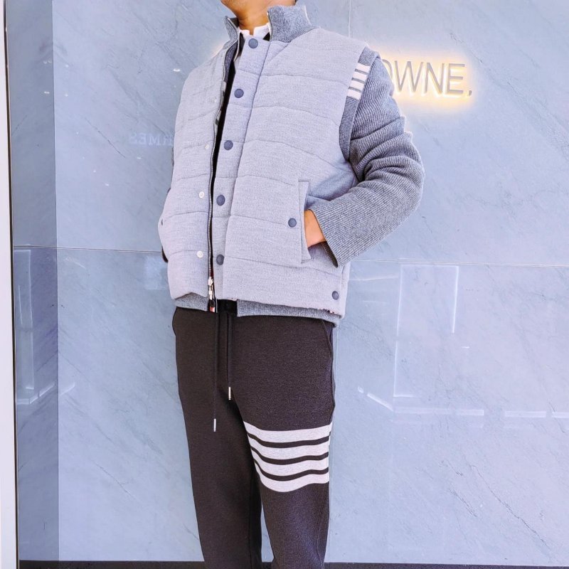 💎Han's house精品服飾💎THom Browne TB 羽絨 拼接 針織 美利奴羊毛外套 雙面穿現貨 3號原價88900-6