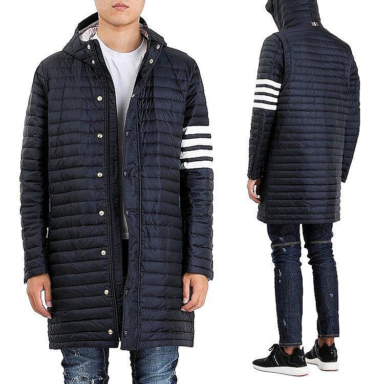 💎Han's house精品服飾💎 THom Browne TB 羽絨 連帽 外套 大衣 中版 黑 原價64000-0