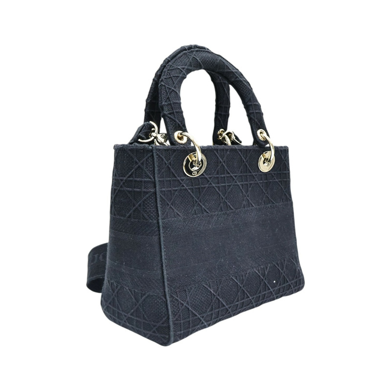 黑色帆布 Lady D_Lite 兩用包 MO565OREY【Dior 迪奧】 MO565OREY-1